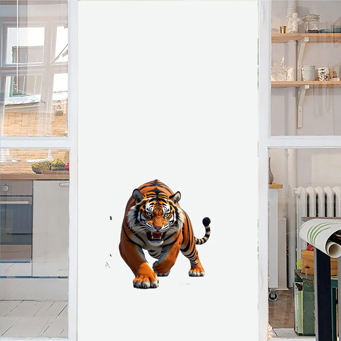 Three Ratels CG180 Fierce Tiger Art Animal Stickers for Home Decoration Car decals