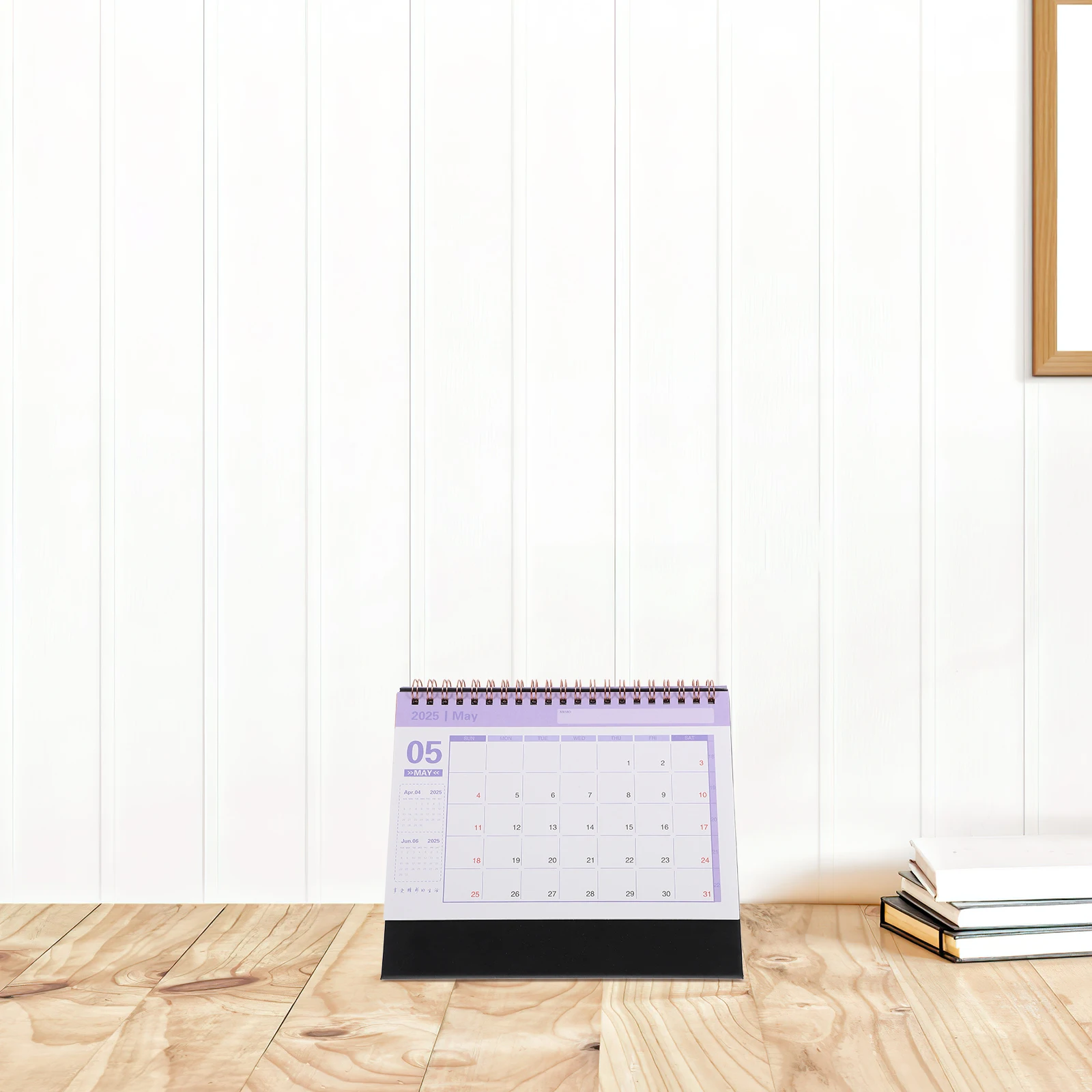 Kalender Desktop Kertas Bahasa Inggris Desain Spiral Minimalis Kalender Perencanaan Meja Kantor Portabel Perlengkapan Kantor Perlengkapan Rumah