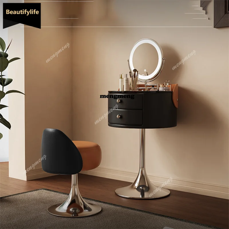 A114  Dimmable Nordic Lights Night Table Metal Round Narrow Cool Modern Nightstands Dressers Luxury Black Cabeceros Furniture B