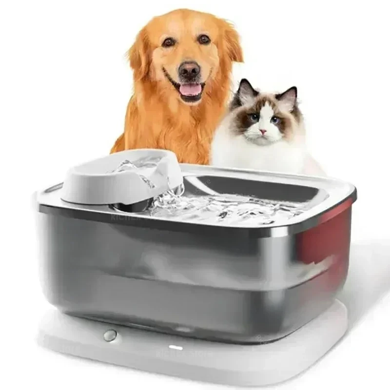 

Фонтан для собак и кошек большой емкости 7 л, беспроводной интеллектуальный датчик, поднос для воды из нержавеющей стали, с 5 специальными фильтрующими элементами