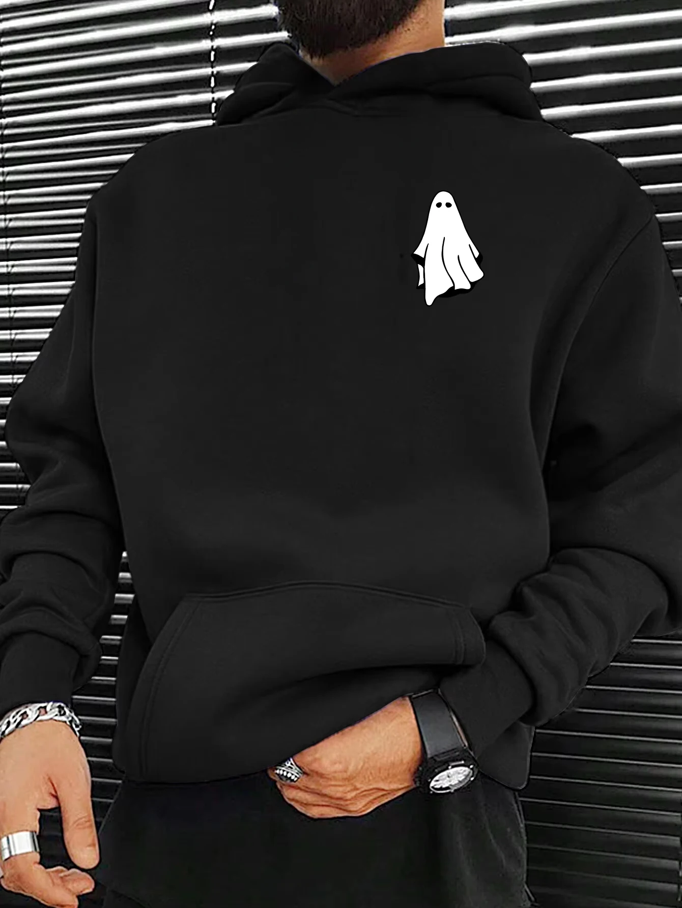 سويت شيرت رجالي بغطاء للرأس من القطن للهالوين، بلوفر دافئ ناعم ودافئ للعطلات، ملابس غير رسمية هدية له، قميص مريح للخريف المخيف