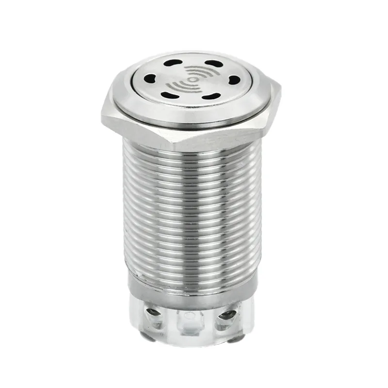 16MM 19MM 22MM Metal Buzzer Switch Waterproof With Intermittent Sound Red LED Light Stainless Steel Shell Screw Foot 12V 24V
