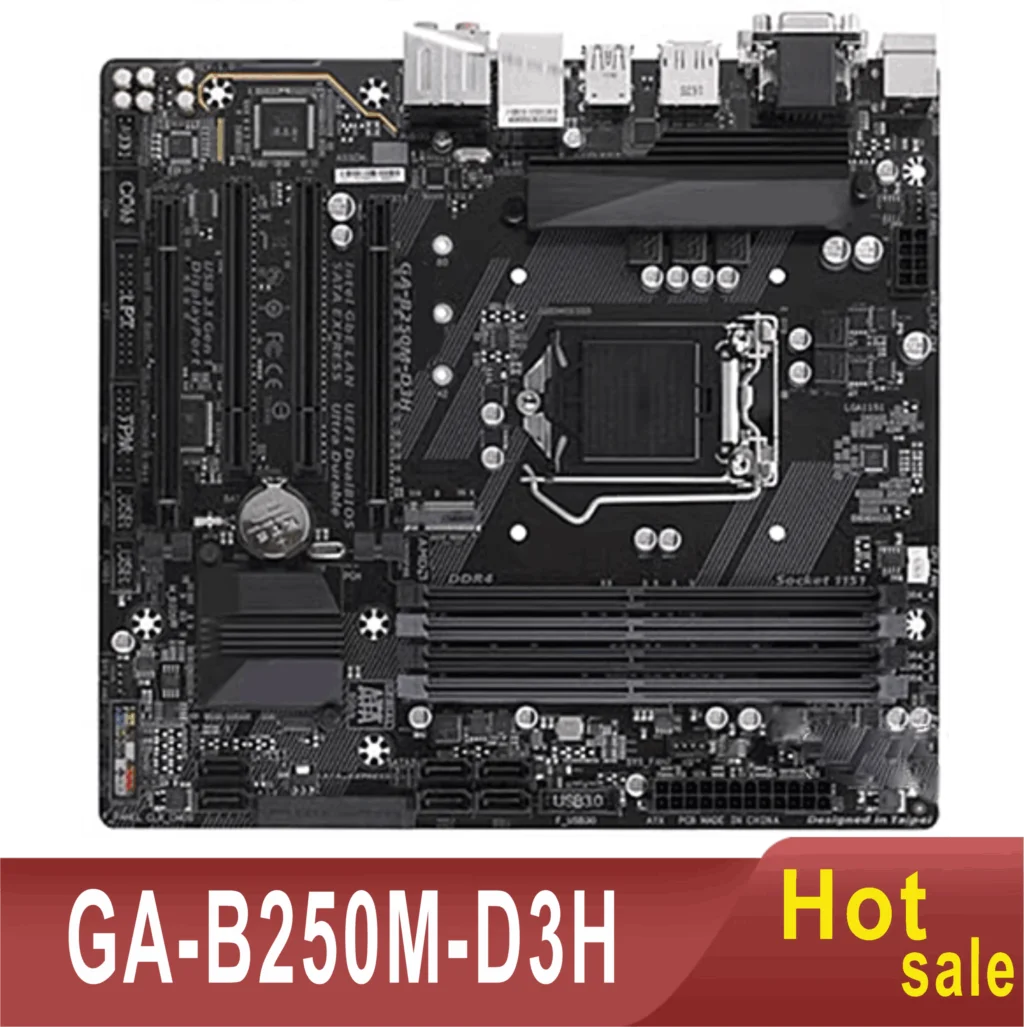 GA-B250M-D3H Motherboard 64GB LGA 1151 DDR4 B250M Micro ATX Mainboard 100% Tested OK Fully Work