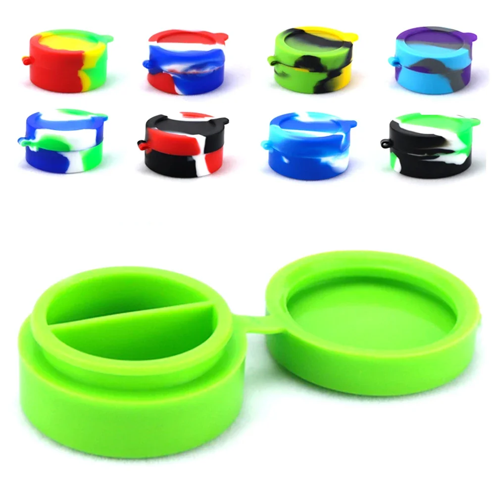 10/30/50/100Pcs Silicone Jar 7ml/10ml Face Cream Jars Nonstick Container Oil Storage Box Makeup Case Cosmetic Bottle Smoking