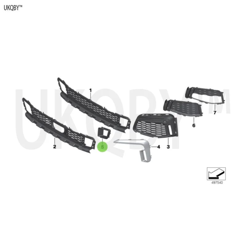 Left side of brake ventilation duct on the right cover plate of the decorative panel 51110076413 51110076414