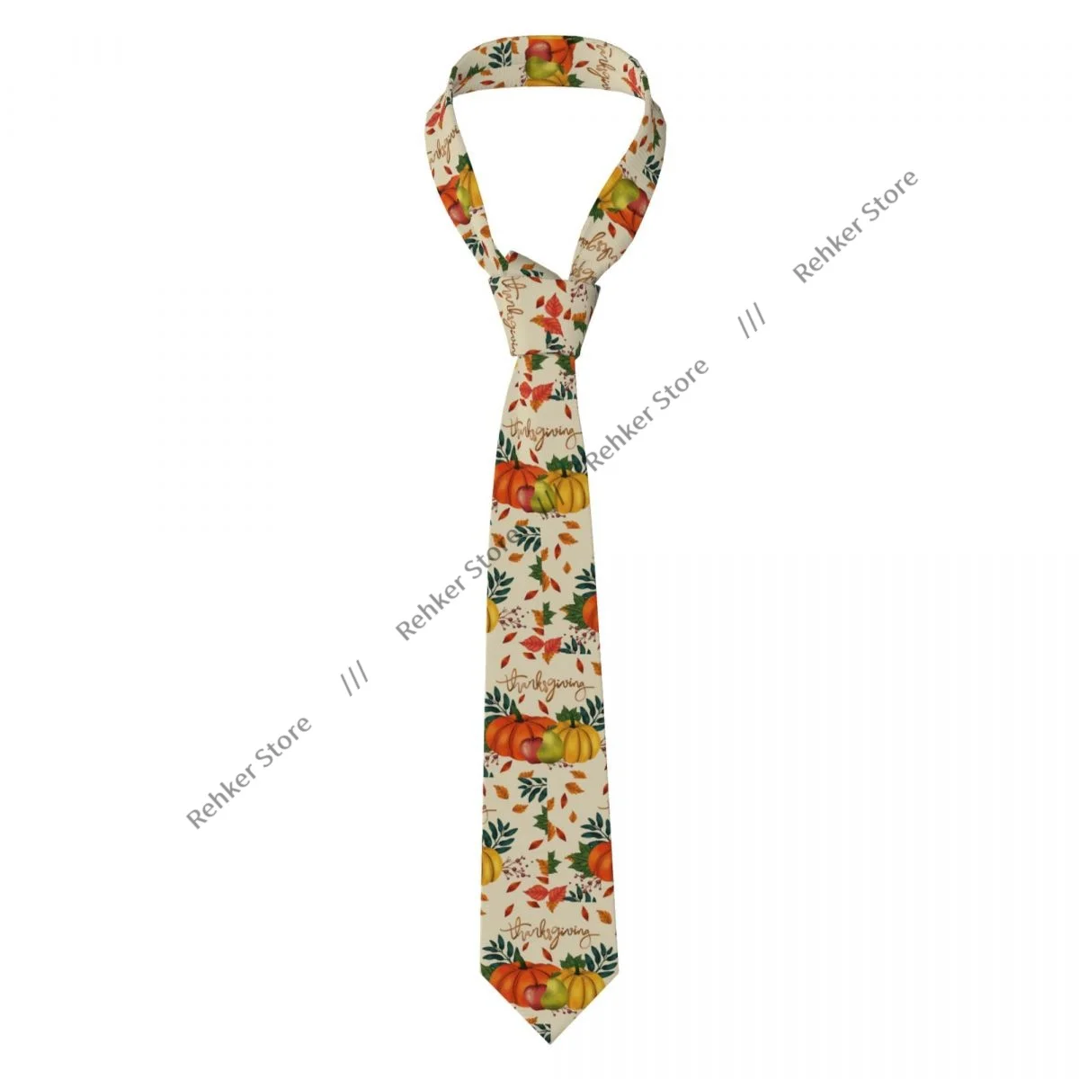 Casual Arrowhead Skinny Pumpkins Watercolor Thanksgiving Background Necktie Slim Tie For Party Formal Tie