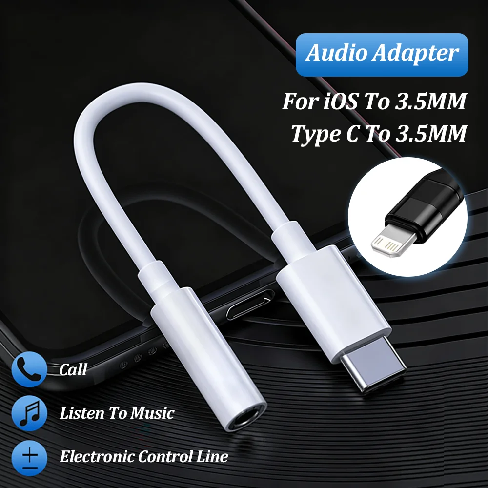 �y�Z�[�����zType-C - 3.5mm �I�[�f�B�I�A�_�v�^�[�ALightning - 3.5mm �w�b�h�z��AUX�P�[�u���AiOS iPhone 17 16 15 14 Samsung�Ή��R�l�N�^�A�N�Z�T���[