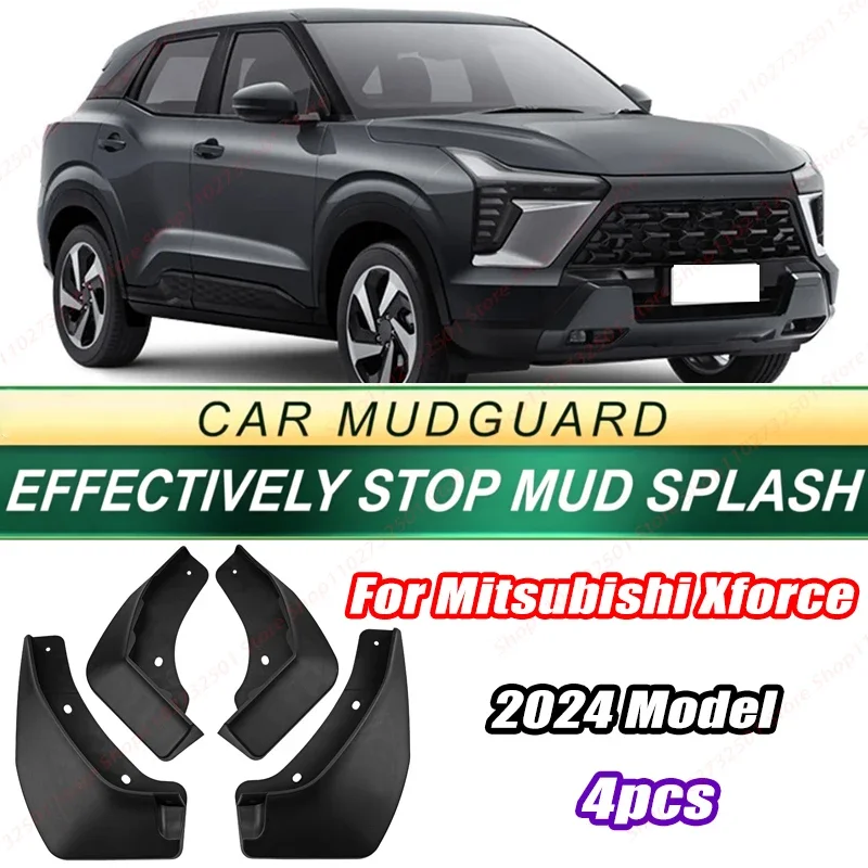 For Mitsubishi Xforce 2024 Model 4PCS Front Rear Mud Flaps Splash Guards Fender Mudguards Auto Accessories