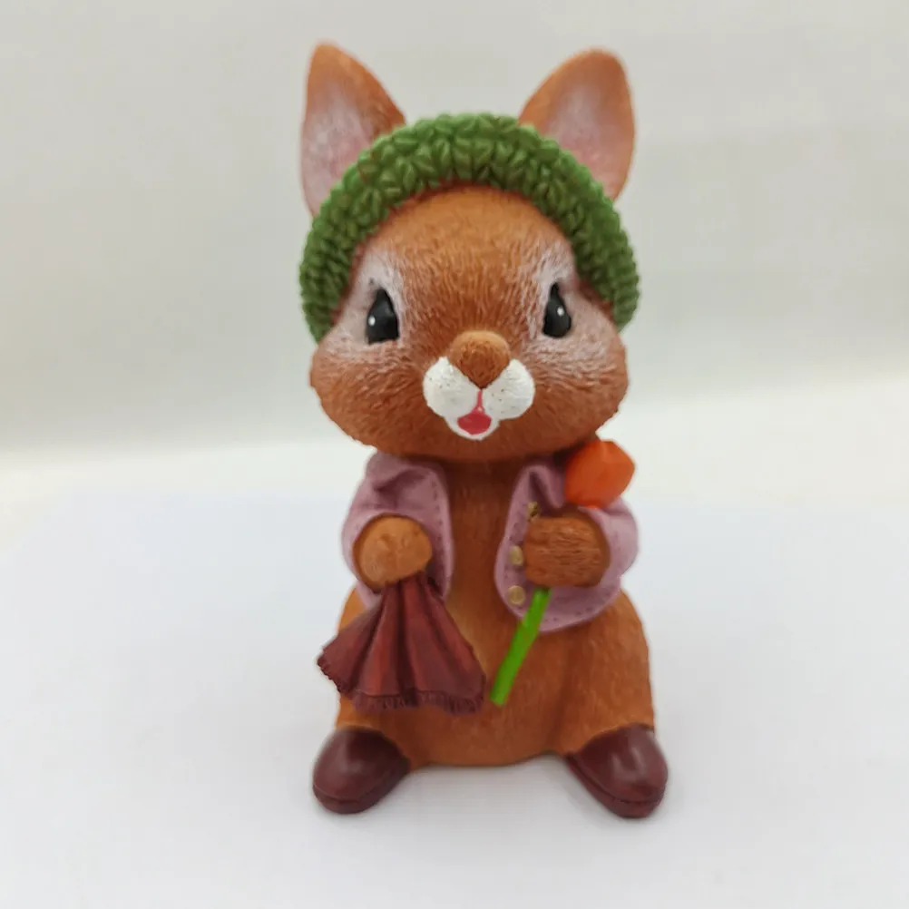 

Adorable Lifelike Resin Rabbit Decor for Easter Garden Home Porch Miniature Landscape Decoration Small Animal Ornament Realistic