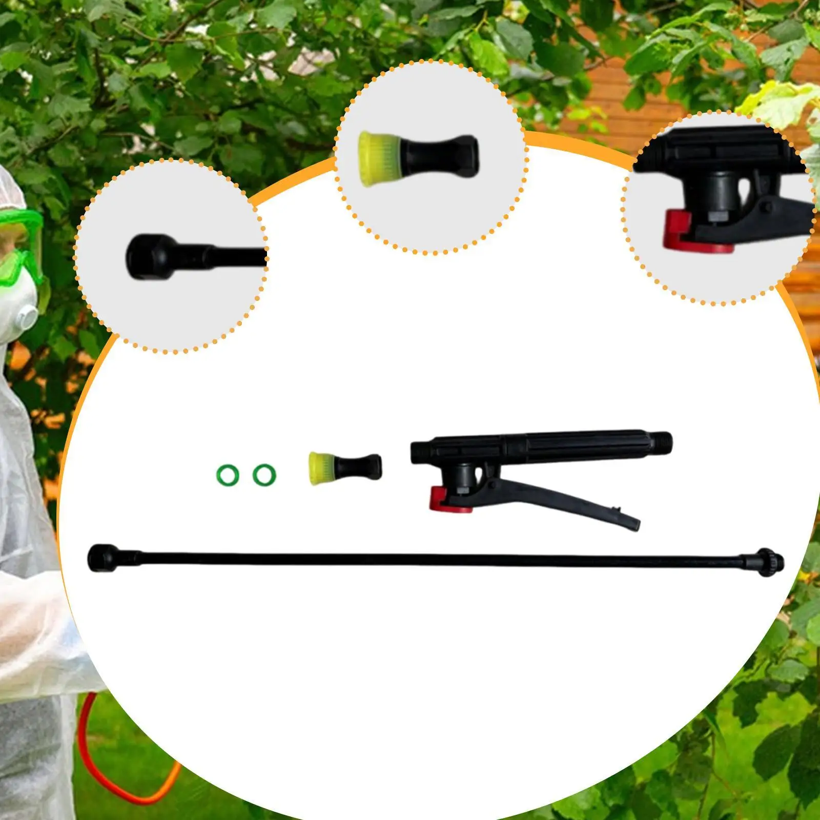 عصا رش الري، فوهة رش بلاستيكية متينة للحديقة، قضيب مرن لغسيل السيارات ورش النباتات