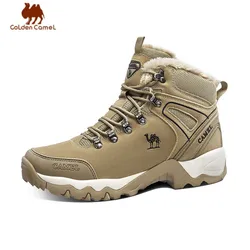 Golden camel outdoor high-top caminhadas sapatos para mulher botas de neve inverno quente mais resistente ao desgaste sapatos de trekking antiderrapante para homem