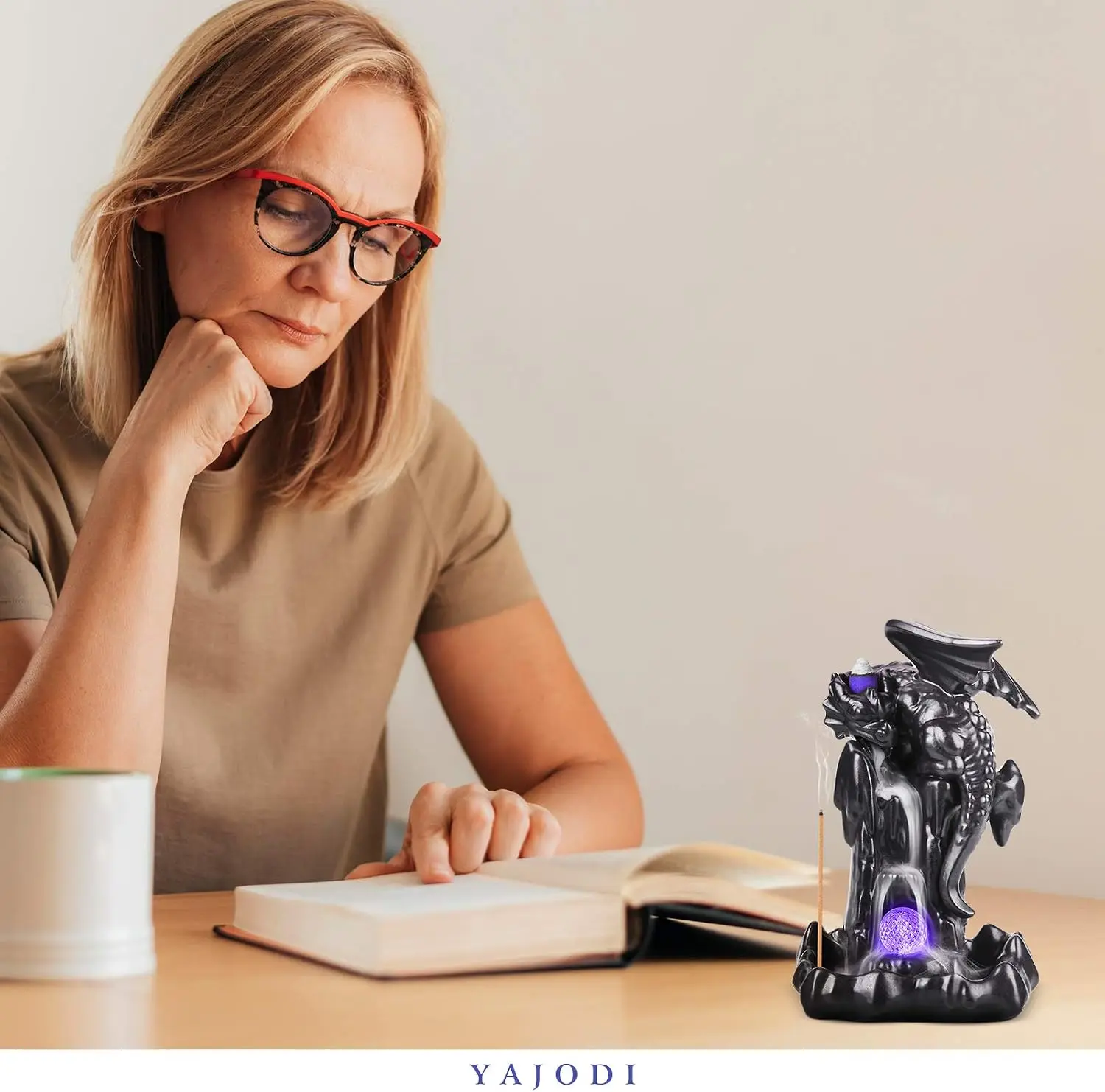 Dragon Backflow Incense Holder Waterfall Incense Burner, Smoke Holder,with 70 Backflow Incense