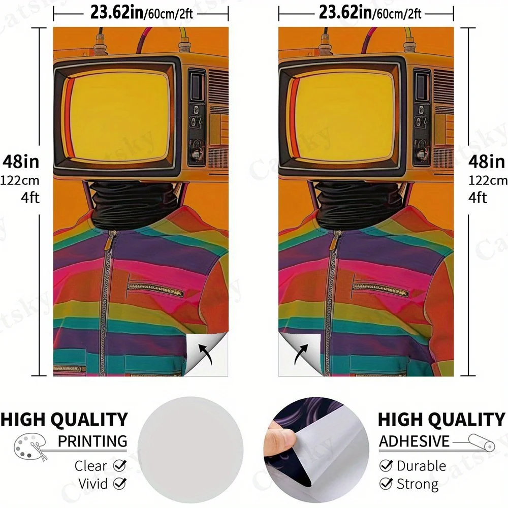 Cyberpunk TV Head   Sandbag Board Sticker.This sandbag board sticker is made from high-quality materials, offering excellent dur