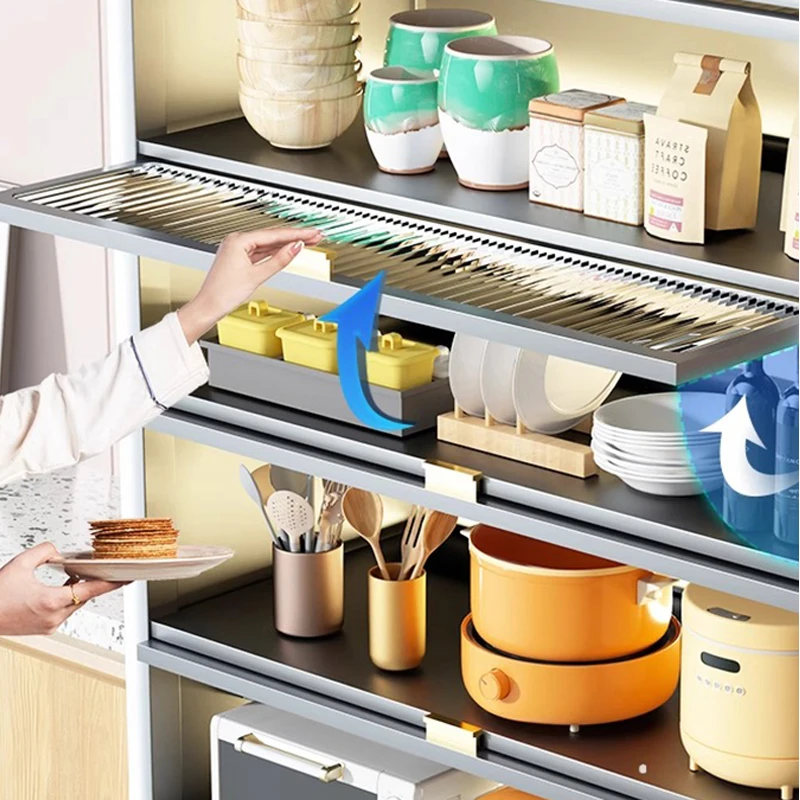 Armoire de rangement domestique multicouche sur pied, étagère de cuisine surélevée, buffet de salle à manger multifonctionnel