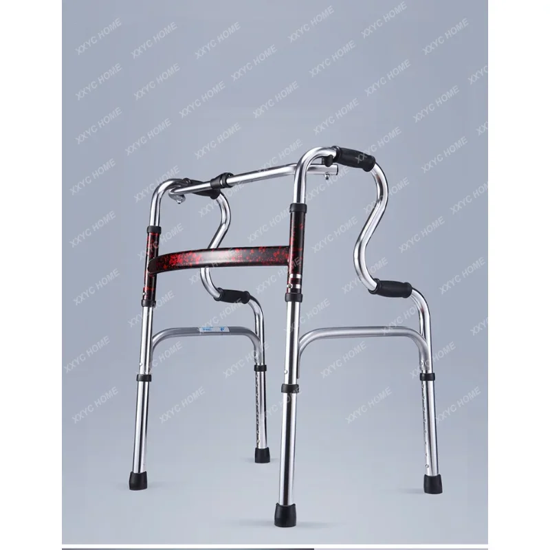 Elderly Walking Aid Four-Wheel Walking Walker Rehabilitation Apparatus Elderly Four-Foot Crutches Stick Foldable