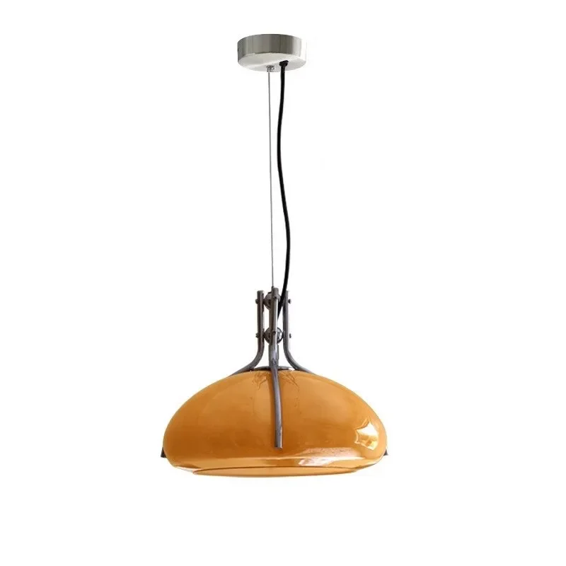 

Medieval restaurant pumpkin glass chandelier bedroom retro bar designer creative personality small chandelier