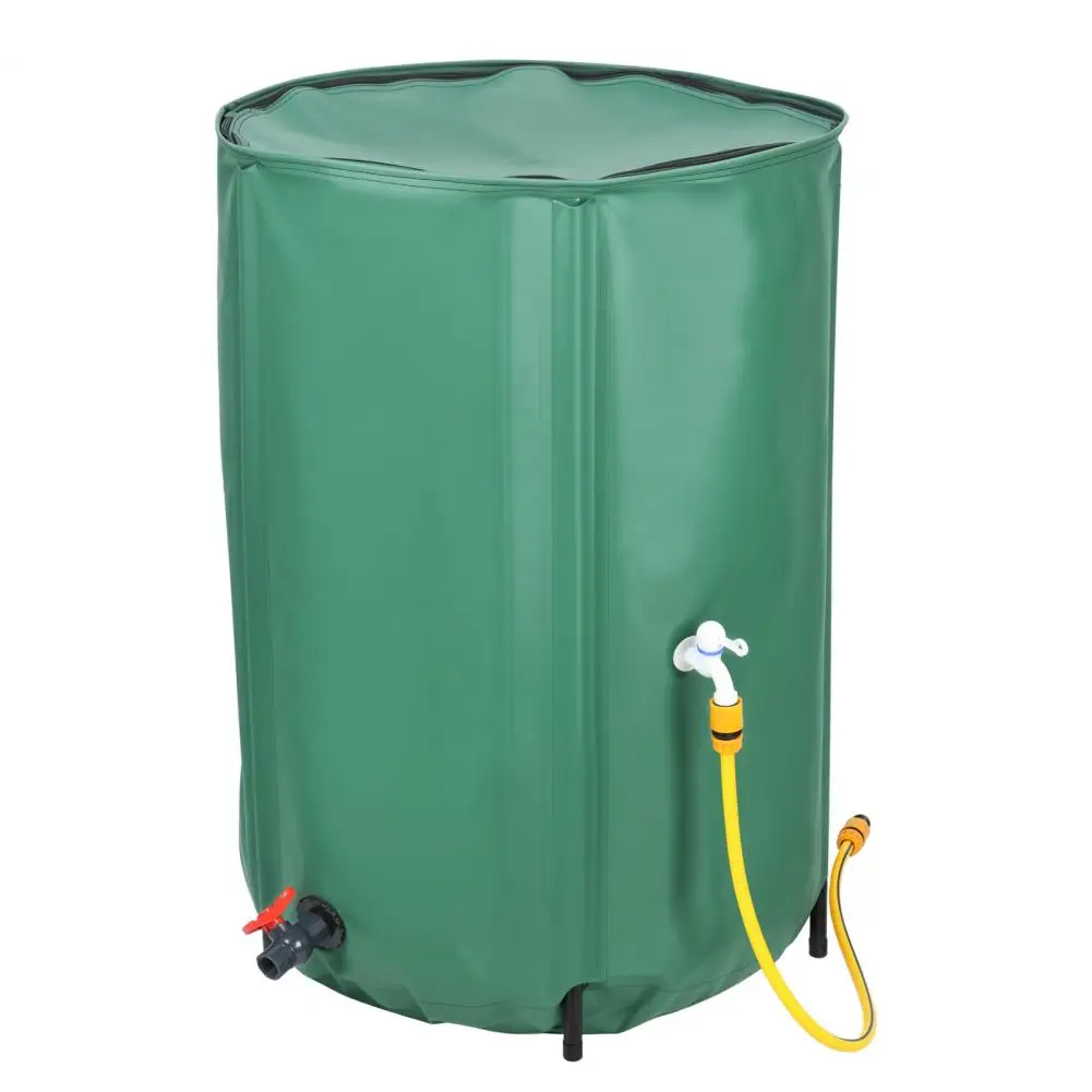 53/100 Gallon Rain Barrel Water Collection System, Collapsible Portable Water Storage Tank, Rainwater Collector with Filter