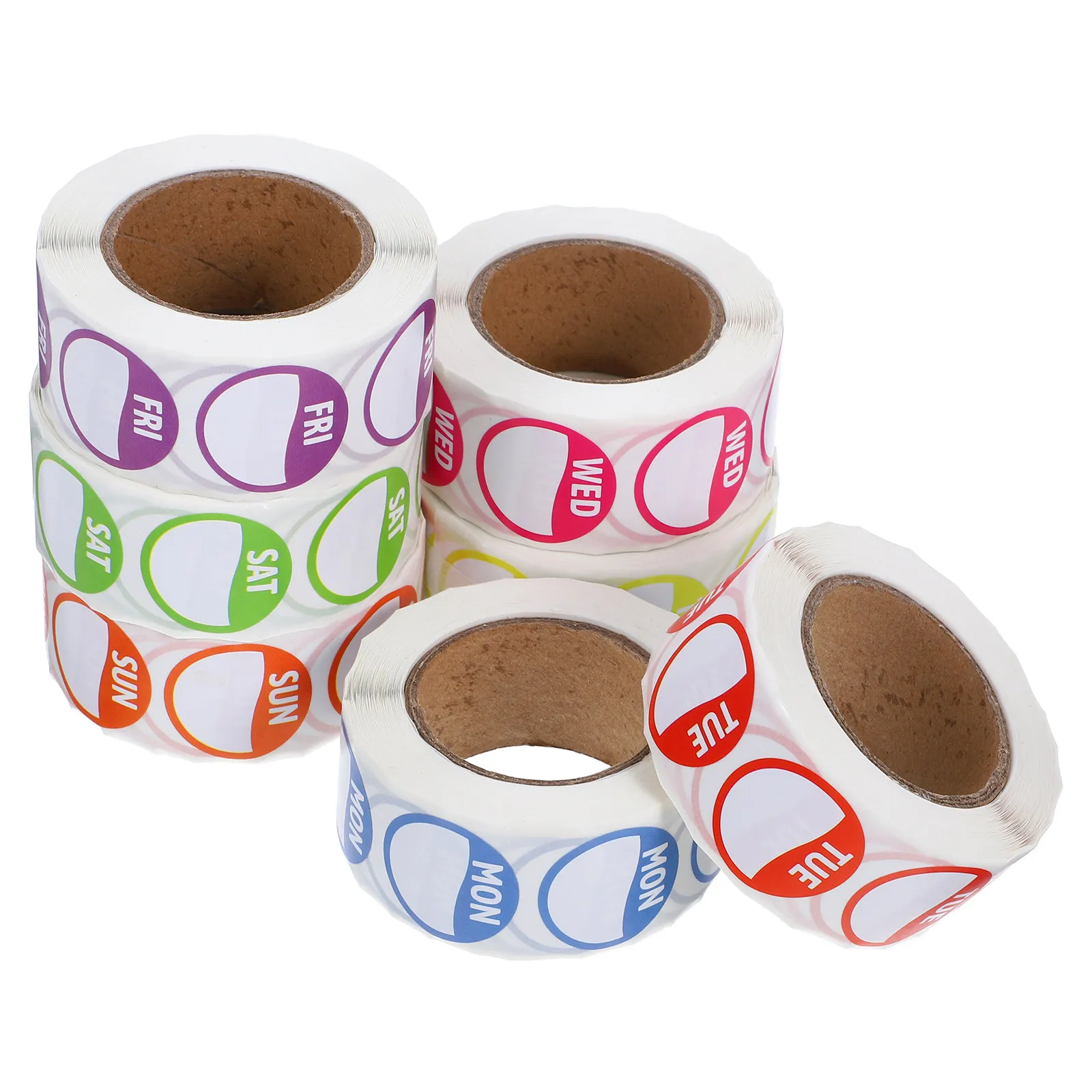 

7 Rolls Day of Week Stickers Copper Adhesive Weekday Labels Removable Date Labels for Food Package Restaurant Bakery Inventory