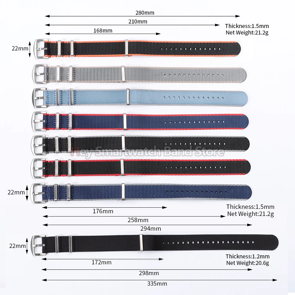 Hochwertiges Nylon-Uhrenarmband, geflochtenes Canvas-Uhrenarmband, 18 mm, 20 mm, 22 mm, für Herren und Damen, weiches Sport-Militärarmband, Uhrenzubehör – Detail 7