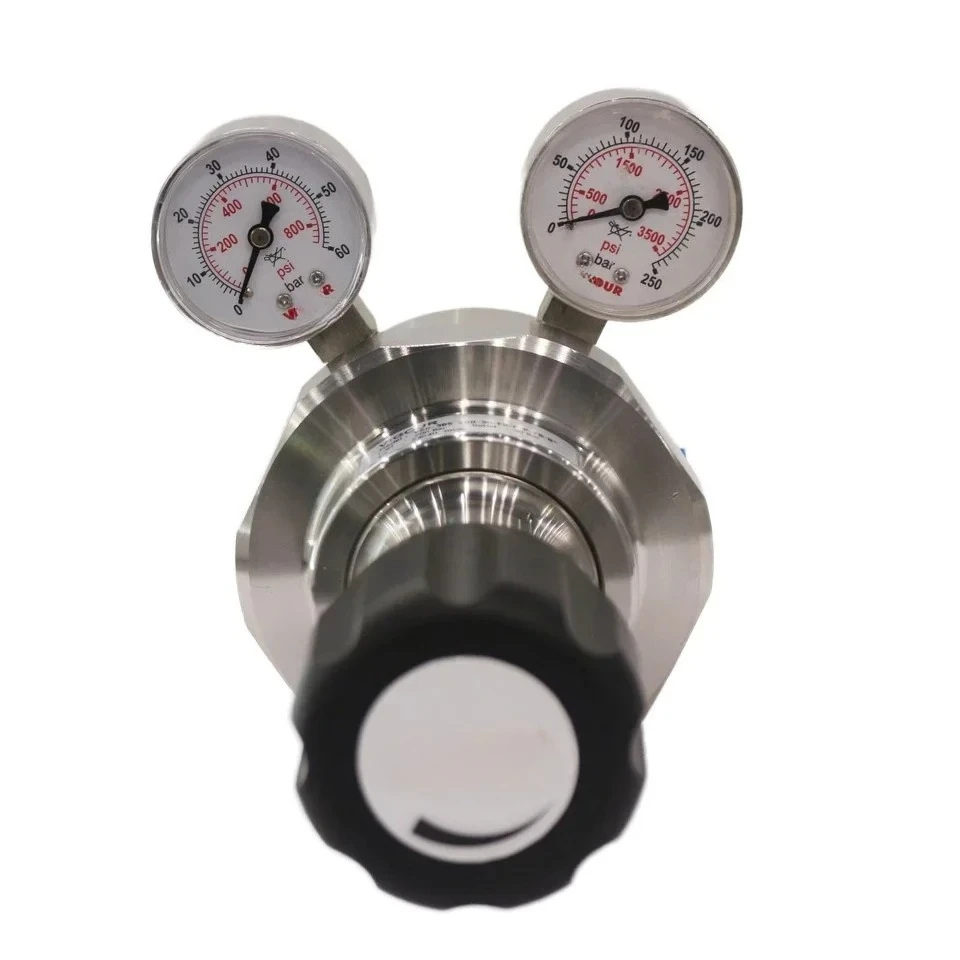 High Pressure Chrome Plated Brass Piston Regulator Manual Power Panel Mounting for Gas Media