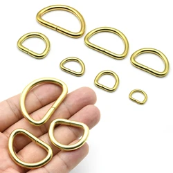 20pcs Brass D Rings Buckles for Bag Parts Strap Belt Purse Webbing Dog Collar Leather Craft DIY Accessories