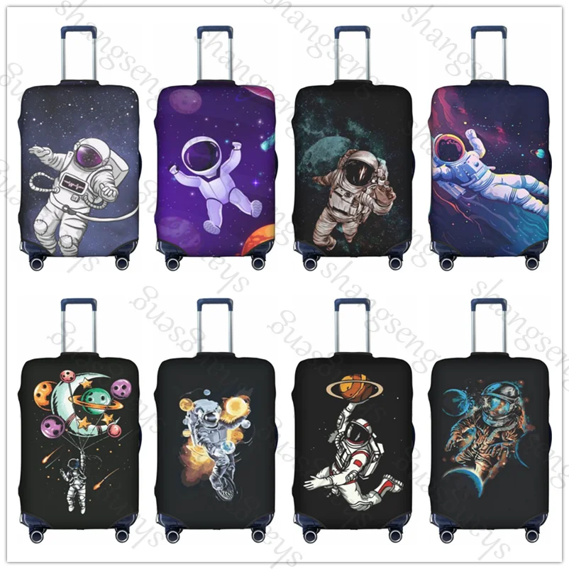 حقيبة واقية لحقيبة السفر من كارتون رائد الفضاء المرصعة بالنجوم، غطاء حقيبة حماية مرنة، غطاء أمتعة قابل للغسل، 18-32 بوصة #1