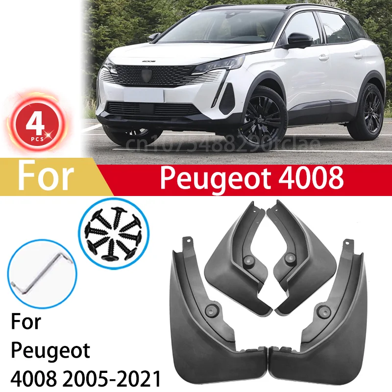 

4pcs Mudguards For Peugeot 4008 2005 2006 2007 2021 Mud Flaps Fender Cover Flares Splash Guard Cover Exterior Accessories