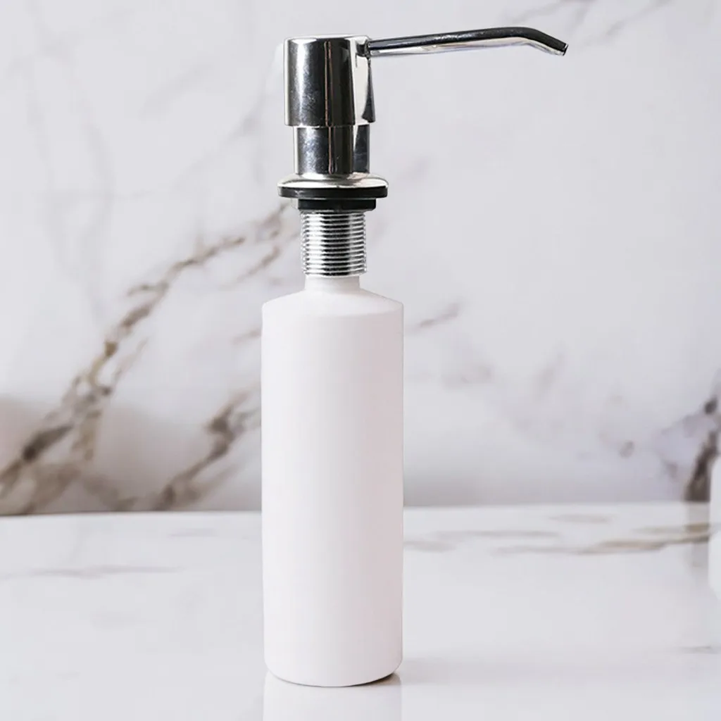 Stainless Steel Sink Soap Dispenser Built in Liquid Soap Bottle Manual Pressing Soap Lotion Dispenser Kitchen Accessories 300ML