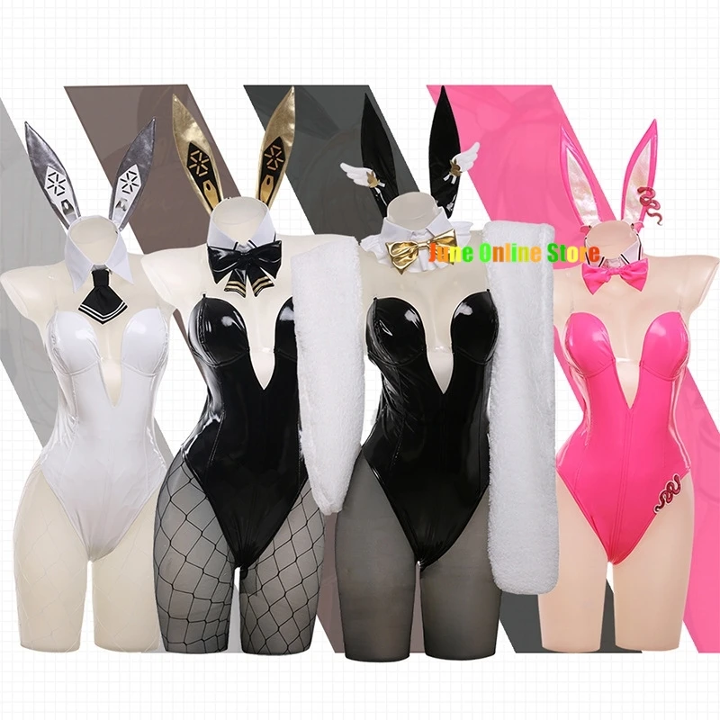 NIKKE The Goddess Of Victory Bunny Girl Blanc Noir Cosplay Fantasia Costume uniforme Sexy per ragazze donne vestito travestimento di Halloween