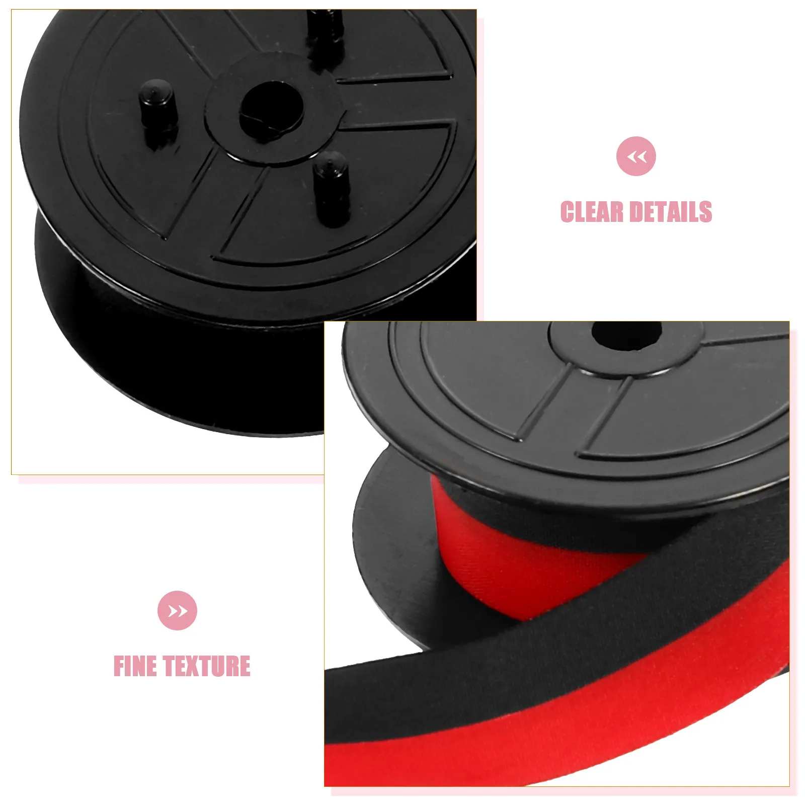 

Universal Typewriter Ribbon Twin Spool Double Ink Color ABS Construction Wear Resistant Fast Installation Clear Print