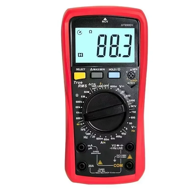 

UT890D+ True RMS Digital Multimeter (with NCV Detection, Measures Capacitance/Frequency)