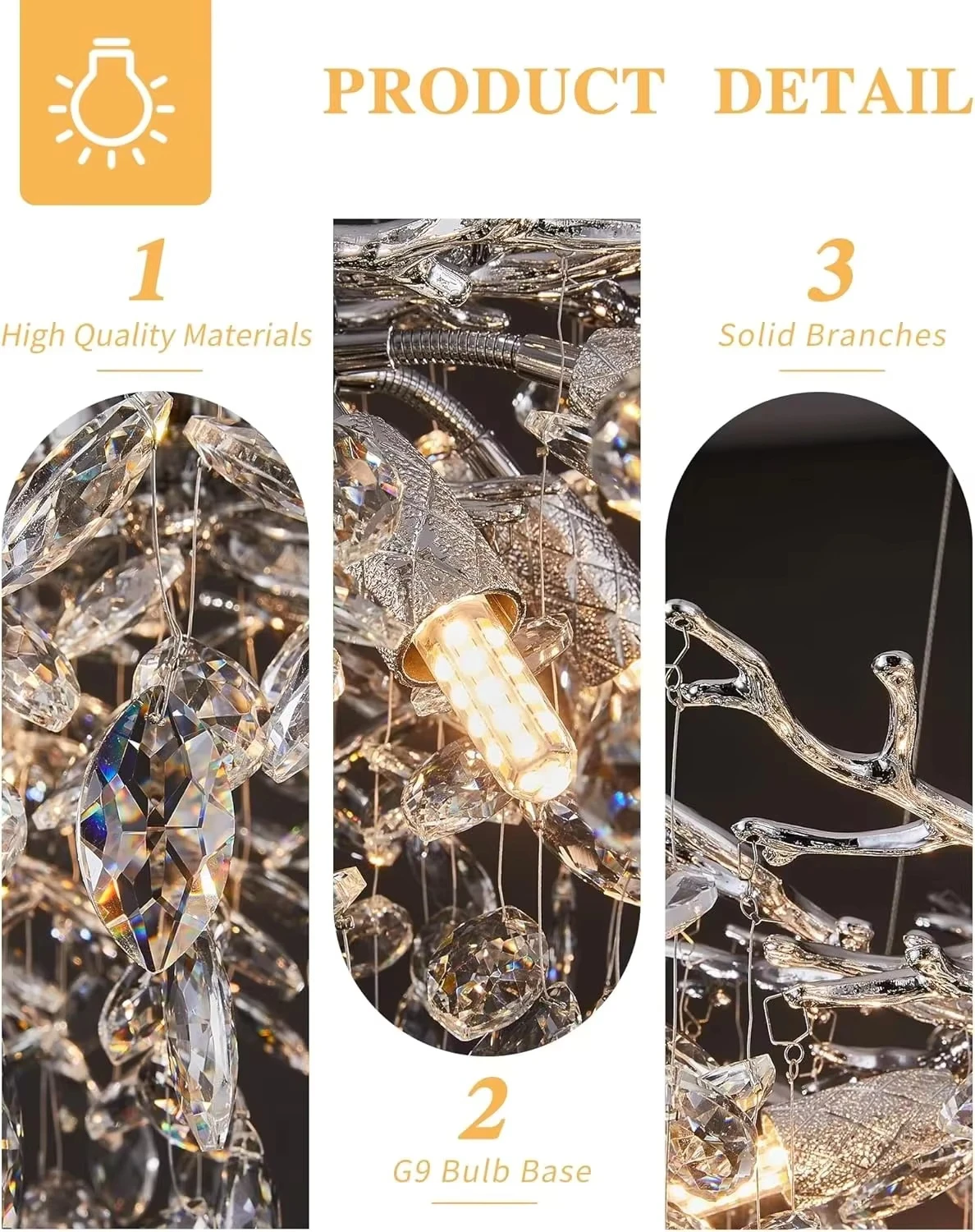 Modern Staircase Crystal Ceiling Chandeliers Silver Large Loft Crystal Hanging Chandelier For Entrance Hall Living Room