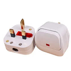 UK 3 Pin Switch 250V 13A AC Power Plug With Switch Male Electrical Socket Fused Connect Cord Overload Protection Adapter