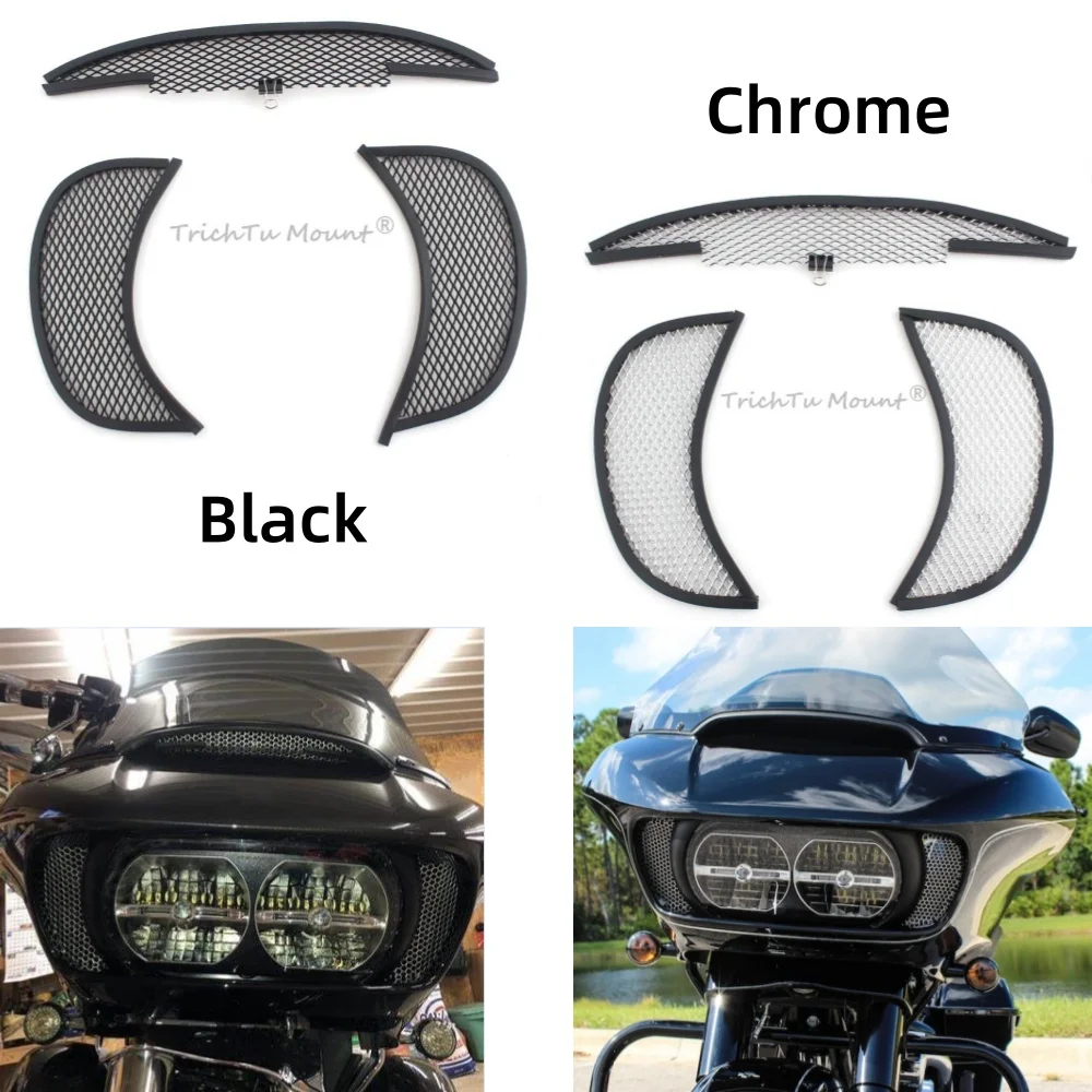Owiewka motocyklowa górna środkowa kratownica boczny wylot nawiewu osłona grilla ekranowa do Harley Touring Road schodzenia FLTR FLTRX FLTRK FLTRU 2015 +