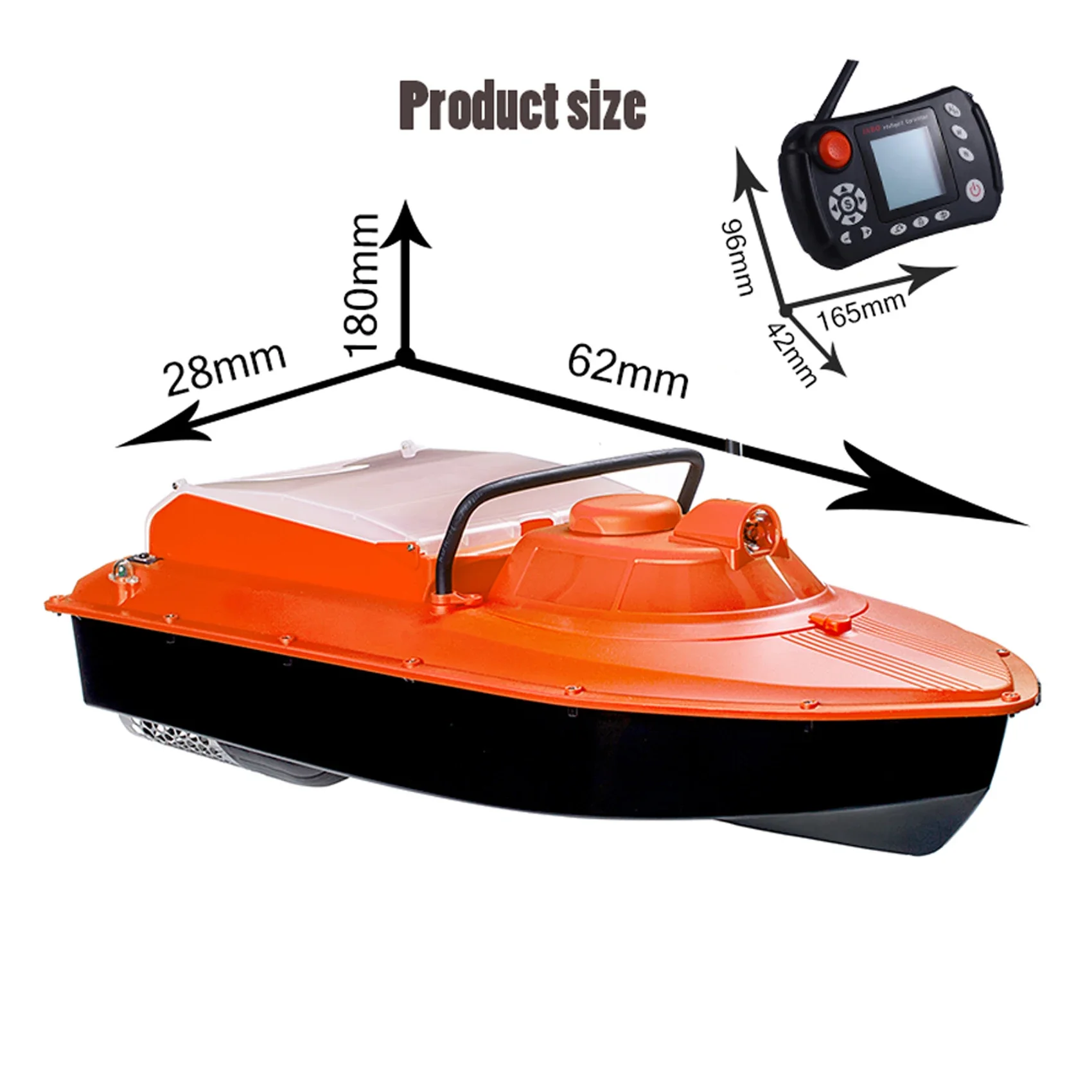 JABO Dolphin 2 RC Surfer GPS Fishing Bait Boat With Built In Sonar, One Key Auto Navigation,10 Display Languages