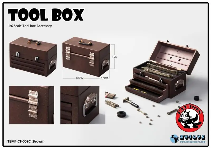 CATTOYS*ZYTOYS CT009 1/6 WWII Military Toolbox Repair Tool Box Repairman PVC Material For Action Doll Scene Component