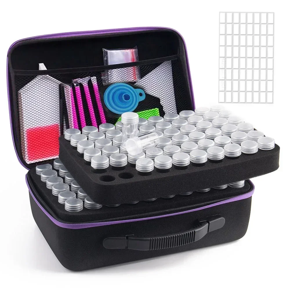 30/60/120 Bottles Diamond Painting Accessories Tools Storage Containers Diamond Painting Tool Pen Carry Case Mosaic Storage Box