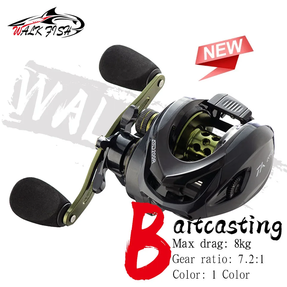 WALK FISH New Fishing Reel 8KG Max Drag Casting Reel Ceramic Line Outlet Baitcasting Reel Sealed Gear Salwater Reel Fishing