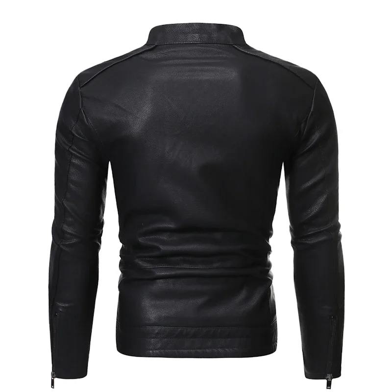 Jaqueta masculina primavera outono casaco motocicleta motociclista fino ajuste outwear masculino preto azul roupas plus size S-3XL