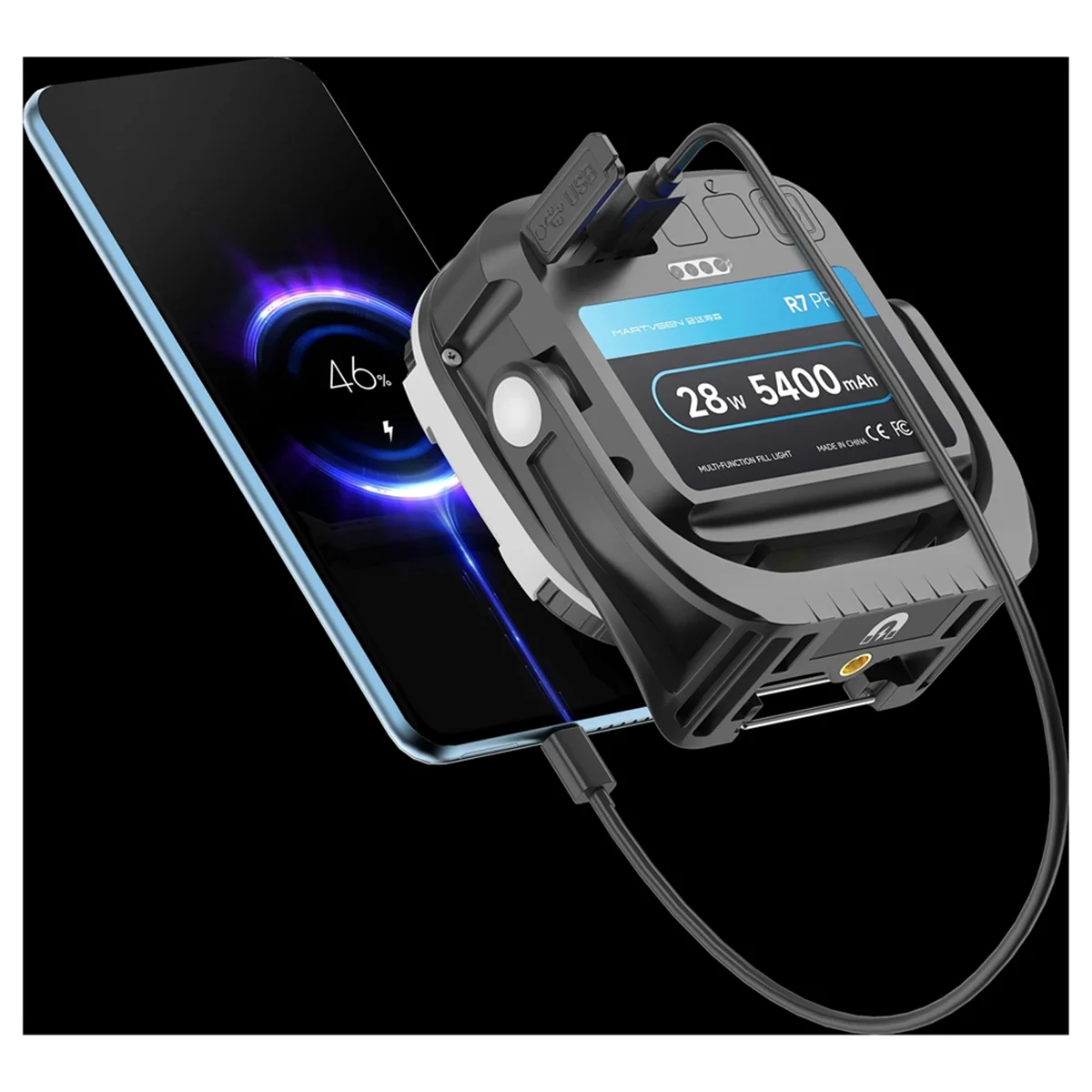 Efficiente luce di riempimento magnetica portatile Martvsen R7 PRO bicolore 28W sulla fotocamera