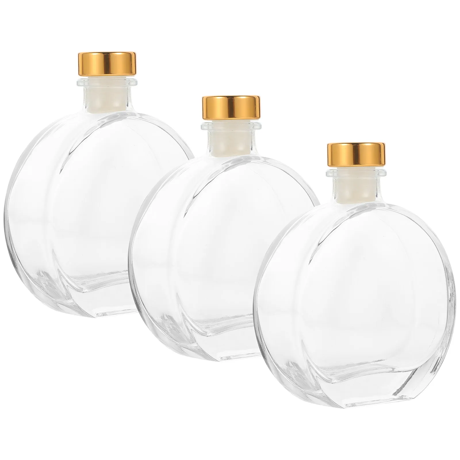 Juego de 3 Botellas de Vidrio para Difusor de Aromaterapia, Frascos de Perfume Vacíos de Gran Capacidad para el Hogar, Difusor de Aceites Esenciales para Escritorio