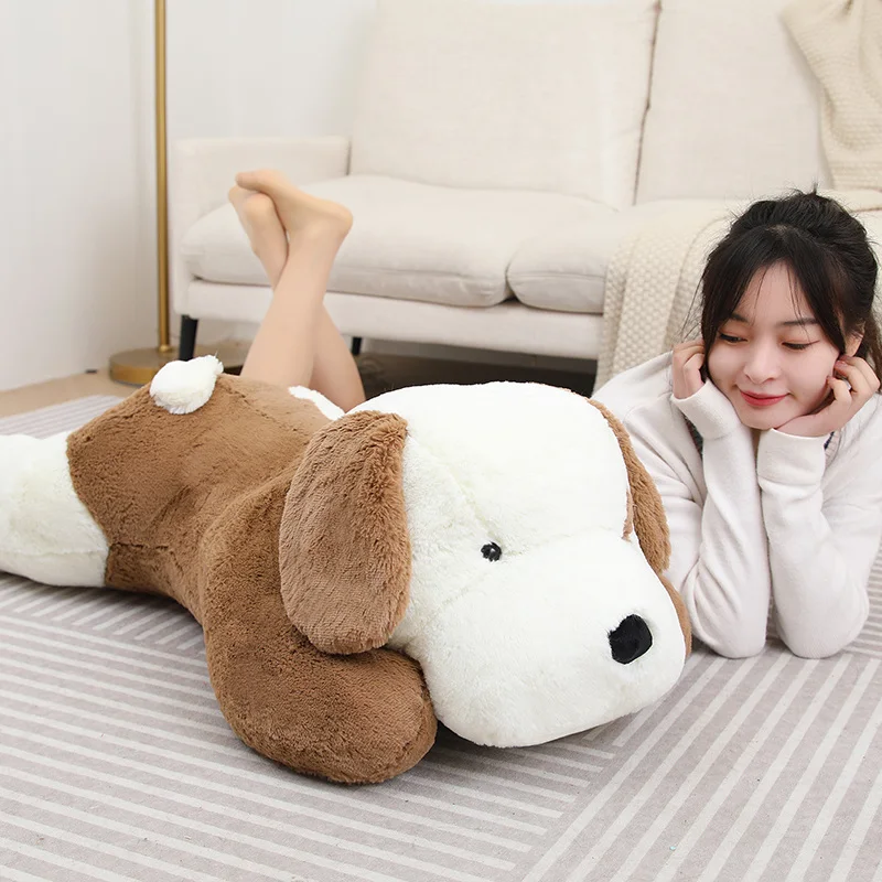 75-105cm Cute Soft Love Puppy Toy Big Sleeping Dog Doll Stuffed Animal Home Decoration Sofa Pillow Children Girl Holiday Gift