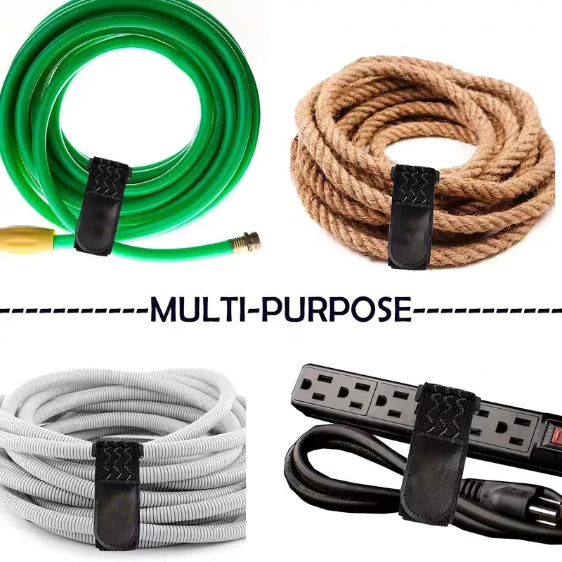 5 Adjustable Nylon Elastic Straps with Hook and Loop, Reversible Elastic Wire Harness Fixing Strap, Adhesive Sports Strap