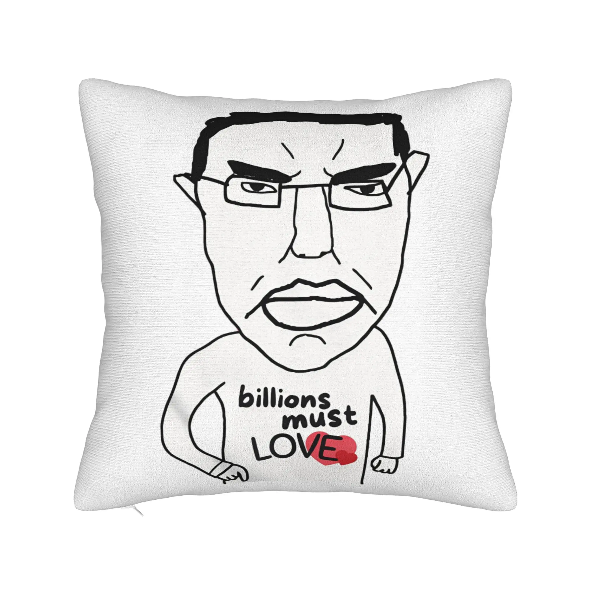 Billions Must Love Square Pillow Covers Polyester Couch Funny Chudjak Meme Cushion Case Funny Decorative Throw Pillow Case 45*45