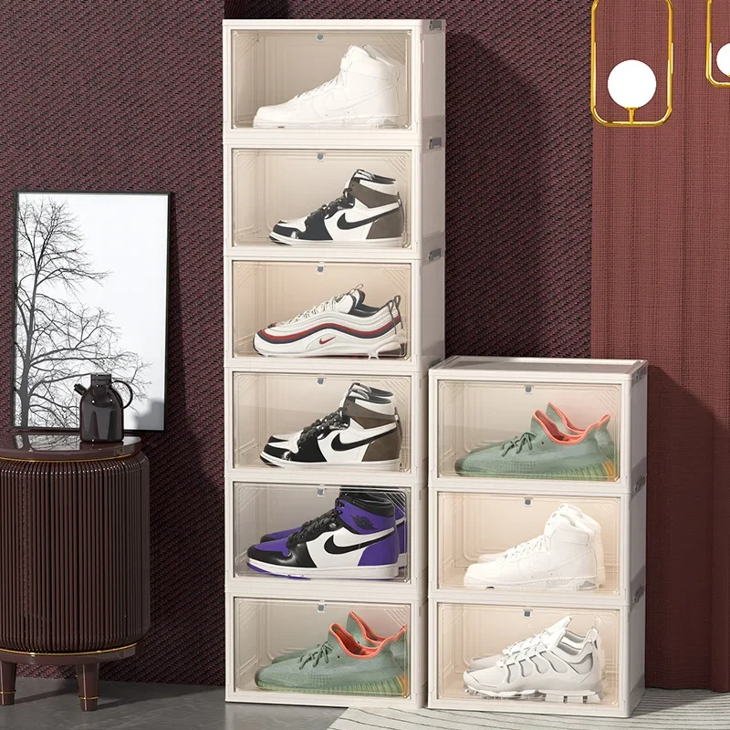 Sneaker Shoe Rack Organizers Storage Foldable Plastic Shoe Storage Boxes for Sneakers Thickened Multi Layer Shoes Rack