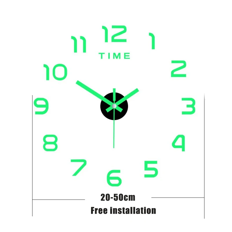 � Leuchtende Wanduhr, digitale Uhr, Wandaufkleber, Wanduhr für Wohnzimmer, Heimdekoration, abnehmbar, modernes Design, einfach zu installieren – Detail 1