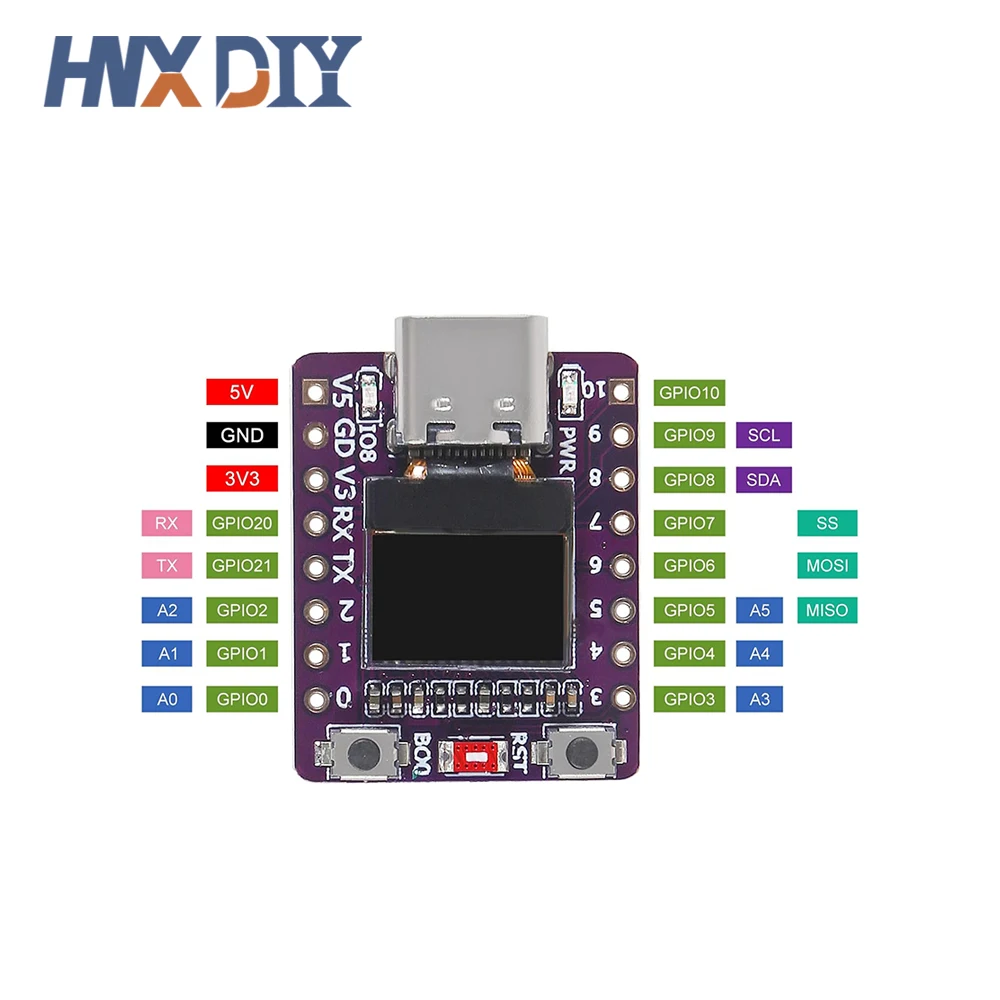 1-10 sztuk ESP32-C3 płytka rozwojowa OLED z 0.42 cala moduł OLED antena ceramiczna ESP32 supermini płyta wifi Bluetooth — zdjęcie produktu 6