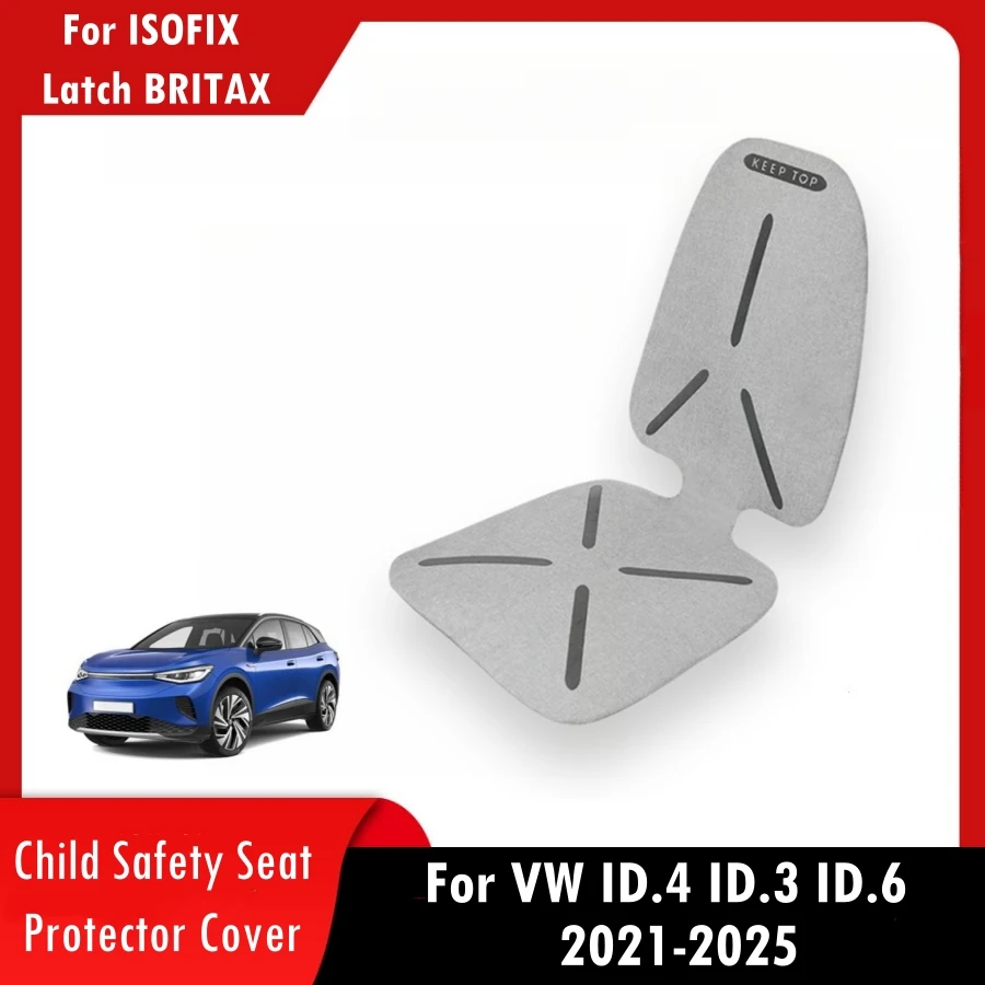 غطاء حامي مقعد سلامة الطفل لشركة فولكس فاجن ID.4 ID.3 ID.6 2021-2025 سيارة 5-layer دعم نونسليب غطاء مقعد ل ISOFIX مزلاج بريتاكس #1