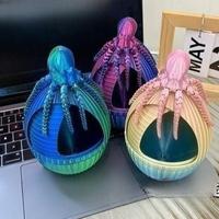 3d Printed Animal Egg Set Planetary Rotating Gear Egg Multi-jointed Movable Octopus Stress-relieving Toy Ornament Octopus Figure