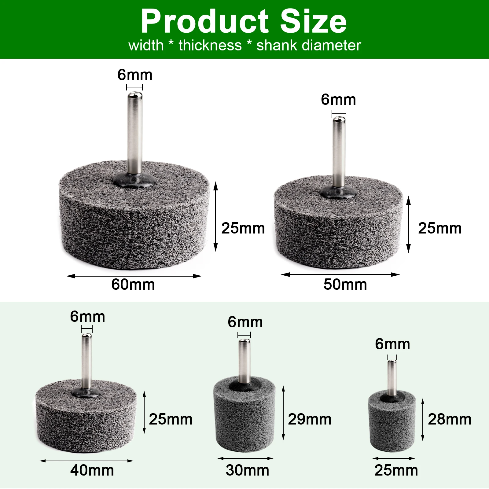 1PC 6MM Shank Nylon Fiber Polishing Wheel Abrasive Tools 20/25/30/40/50/60mm Grinding Head Sharpening Head For Drill Grinder
